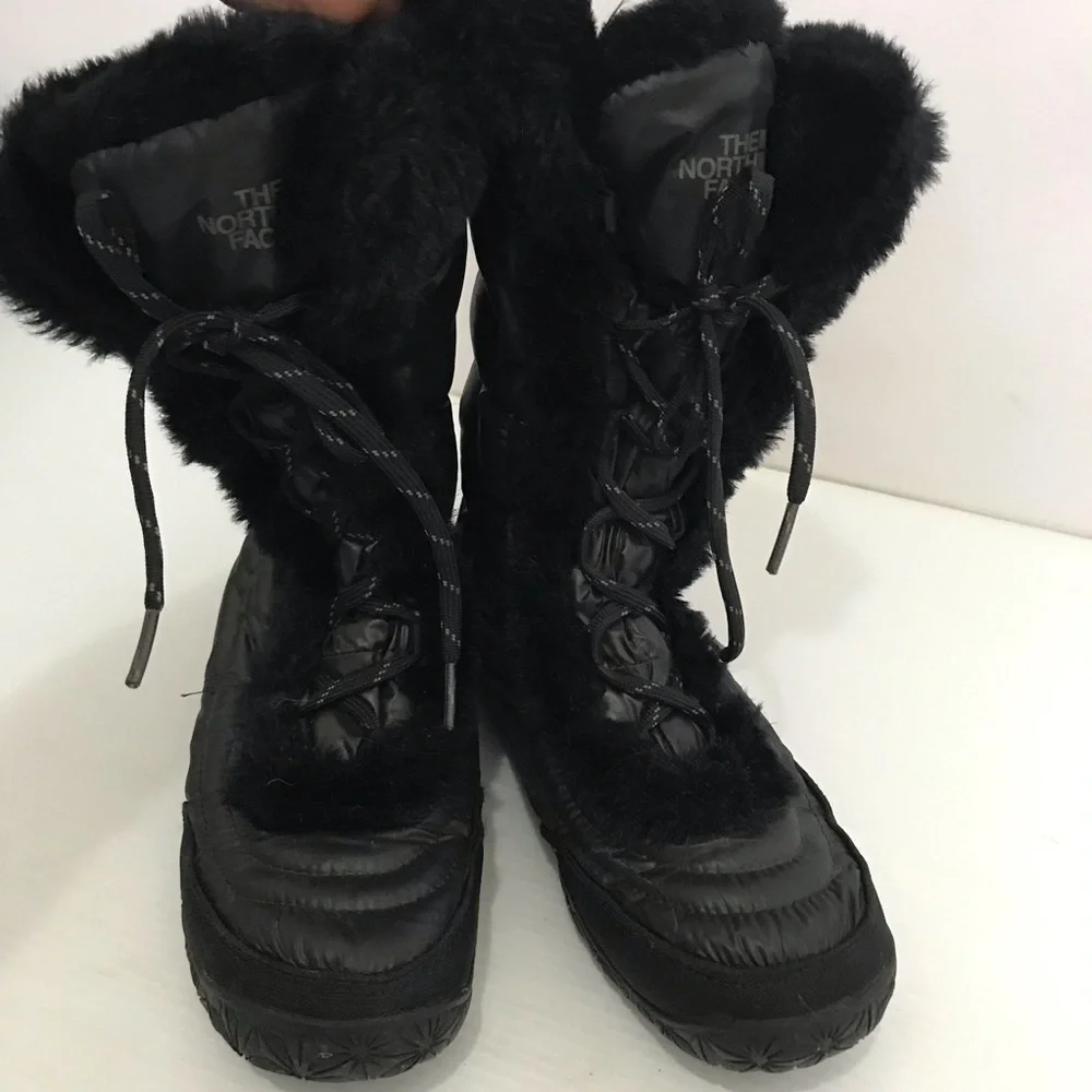 The North Face Nuptse Boots Black Puffer Goose Down Women Size 7.5